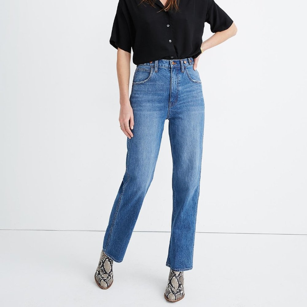 NWT Madewell Tab-Waist Highest-Rise Straight Jeans